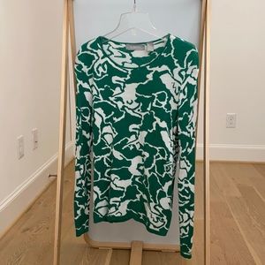 Liz Claiborne green and white sweater
